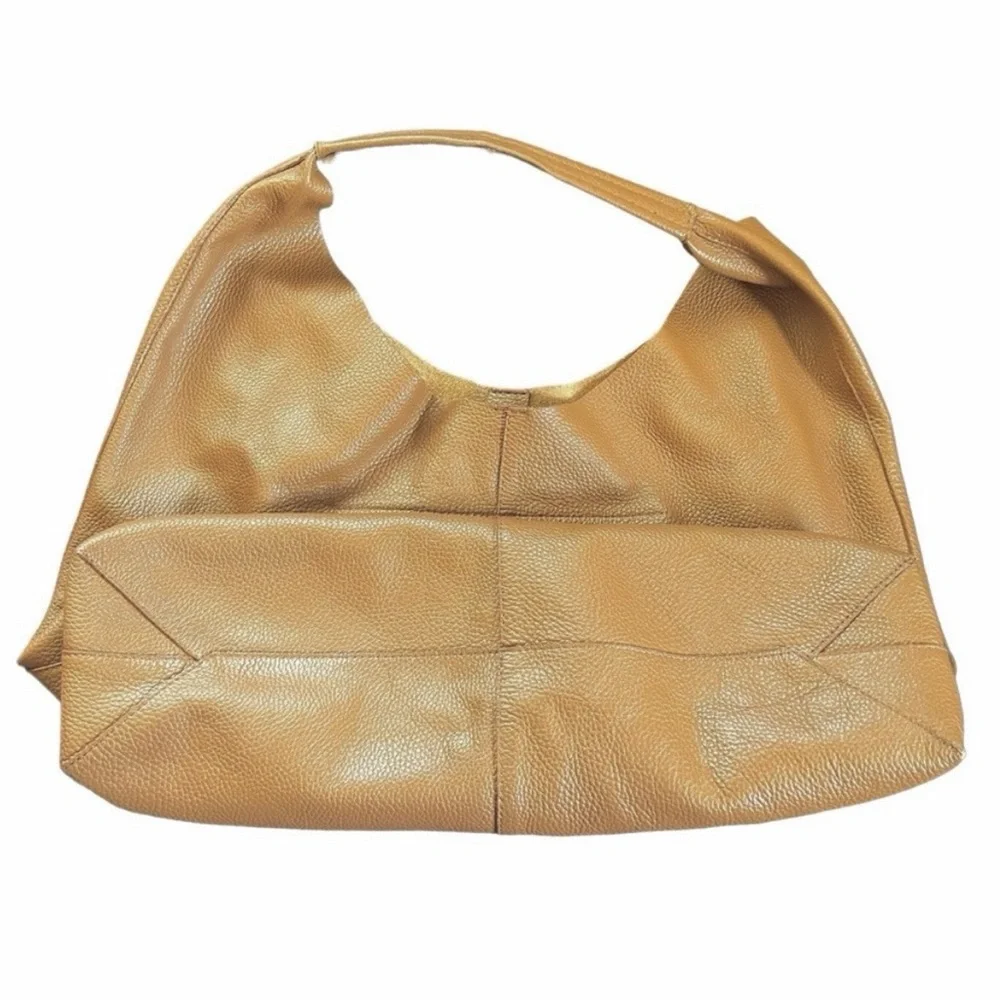 Kurt Geiger London Violet Leather Hobo Bag Warm Brown/Tan Boho Chic Quiet Luxury